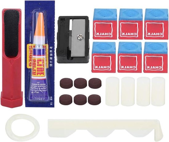 Biljart Keu Reparatie Set - Keu Onderhoud Kit - Keuen Repareren - Compleet met Hulpmiddelen - 24 x 10 cm