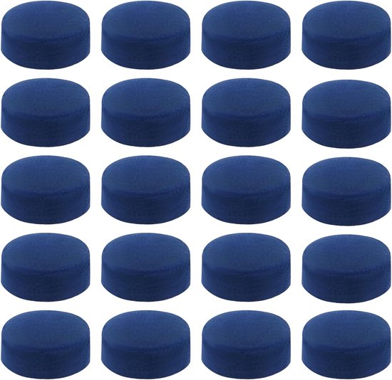 Biljart keu tips 9 mm - blauwe lederen vervangtips - eenvoudig te installeren - 50 stuks ServiceTopper - ServiceTopper