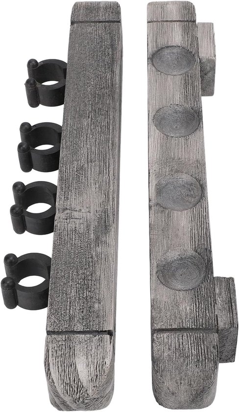 Biljart Keurek - Pool Keuhouder - Opgeruimd Spelen - Massief Houten Constructie - 30x11x4 cm - Zilvergrijs