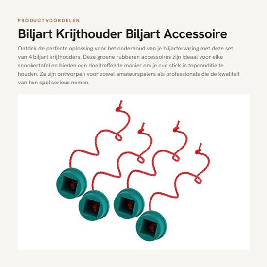 Biljart Krijthouder - 4 Stuks - Groen Rubber - Krijt Container - Accessoire voor Biljart - Pooltafel - Hoogwaardige Kwaliteit - Krijtcontainer