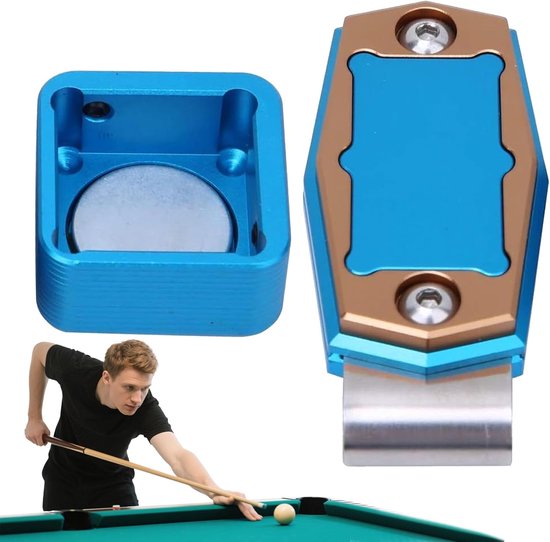 Biljart Krijthouder - Krijthouder Biljart - Tafelsport Accessoire - Magnetische Bevestiging - 10 x 6 x 4 cm - Blauw