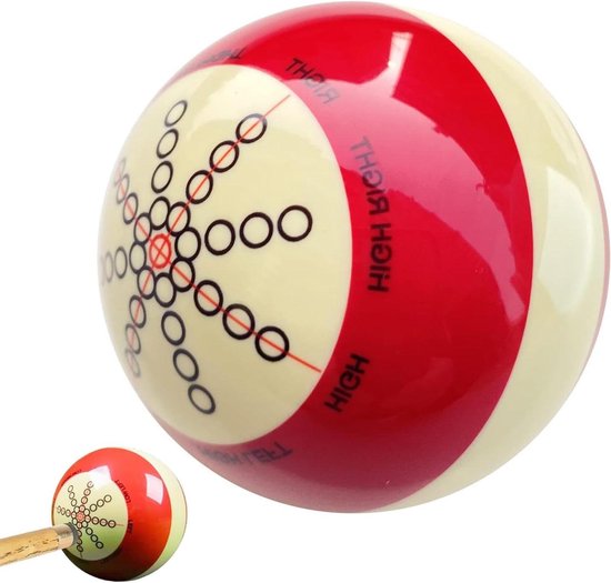 Biljart Oefenbal - Poolbal Training - Biljartvaardigheden Verbeteren - Dubbelzijdig Markering - 57.2mm of 52.5mm - Rood