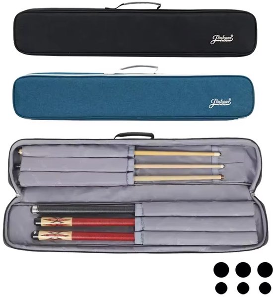 Biljart of pool keu tas 3+3 donker blauw