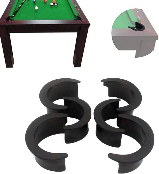 Biljart Pocket Liners - Pool Tafel Onderdelen - Tafel Beschermen - Milieuvriendelijk Plastic - 6 Stuks - Zwart