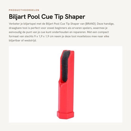 Biljart-Pool cue-tip vormer - draagbare trimtool - mini-formaat - accessoire voor biljart - cue-tip verzorgingstool - perfect voor biljartliefhebbers