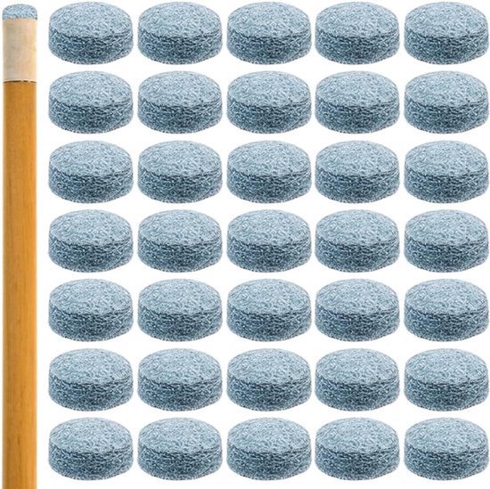 Biljart Pool Tafel Keu - 50 Stuks - Vervanging - PU Lederen - Grijs - 14 mm Diameter - Platte Ronde - Zachte - Reparatie Kit - Snooker Stokken - Benodigdheden