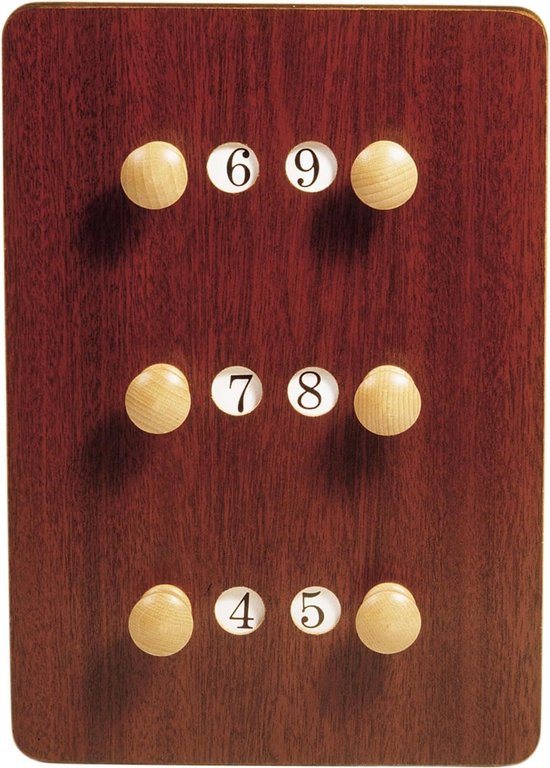 Biljart scorebord carambole hout 24x35cm 3 spelers 99 punten van Merkloos