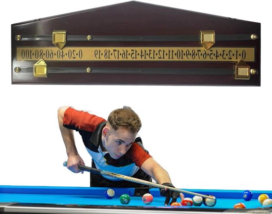 Biljart Scorebord - Houten Teller - Scores Bijhouden - Wandmontage - 41.5 cm - Houtkleur
