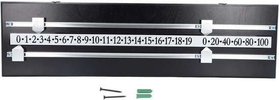 Biljart Scorebord - Score Houder - Wedstrijd Bijhouden - Ruimtebesparend Ontwerp - 51 x 15 cm - Houtkleurig