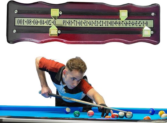 Biljart Scorebord - Scorehouder Hout - Biljart Spel Bijhouden - Bewegende Schuifregelaar - 35 cm - Niet gespecificeerd