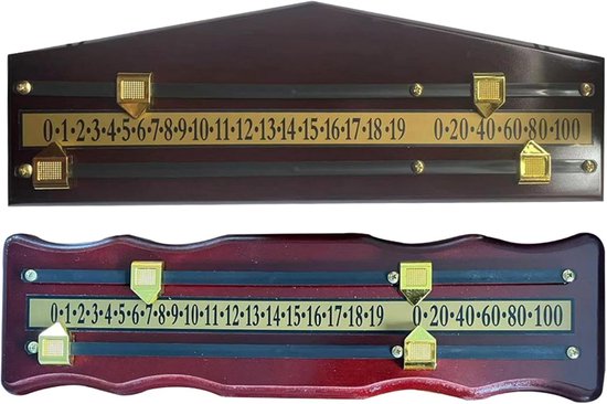 Biljart Scorebord - Scorehouder Hout - Puntentelling Bijhouden - Draagbaar Ophangbaar Ontwerp - 40x15x3 cm - A