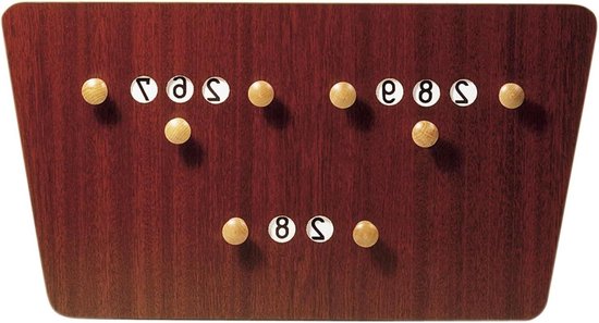 Biljart Scorebord - Scorekaart Hout - Wedstrijd Bijhouden - Carambole Model - 62 x 33 cm - Bruin