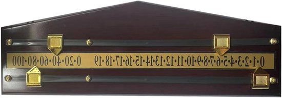 Biljart Scorebord - Sjoelbak Scorehouder - Poolspel Bijhouden - Flexibele Schuifregelaar - 415 cm - Houtkleur
