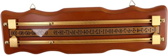 Biljart Scorebord - Snooker Marker - Wedstrijd Bijhouden - Grote Cijfers - 43 x 13 x 3 cm - Houtkleur