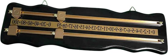 Biljart Scorebord - Snooker Scorer - Wedstrijd Bijhouden - Wandmontage Ontwerp - 44 x 13 cm - Zwart Messing