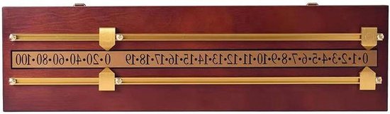 Biljart scorebord - Snooker spel - Spel organiseren - Muurmontage mogelijk - 50x15cm - Zwart/bruin/geel