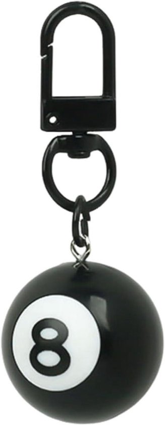 Biljart Sleutelhanger - Pool Bal - Sport Accessoire - Miniatuur Design - 2.6 cm - Zwart