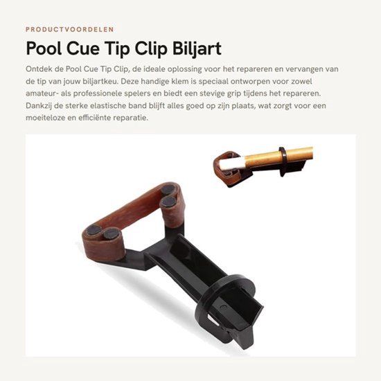 Biljart Tip Klem - Elastische Band - Poolkeu Accessoire - Reparatie Tool - Gebruiksvriendelijk - Verbeterde Nauwkeurigheid - Biljartklem