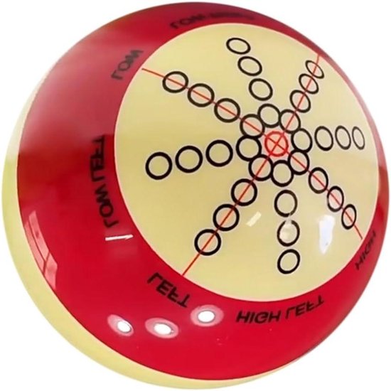 Biljart Trainingsbal - Oefenbal Keu - Biljart Training - Dubbelzijdig Ontwerp - 572 mm - Rood Wit