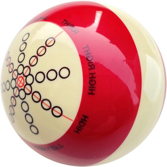 Biljart Trainingsbal - Poolbal Oefenbal - Biljartvaardigheden Verbeteren - Dubbelzijdig Ontwerp - 57.2 mm en 52.5 mm - Rood-Wit
