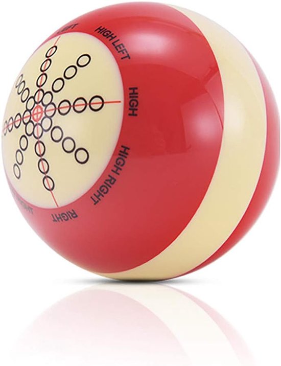 Biljart Trainingsbal Rood-Wit - Gemarkeerde Cue Ball voor Spintraining - Hars Oefenbal voor Pool en Biljart
