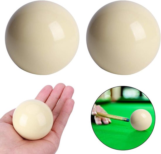 Biljart Trainingsballen - 2 Stuks Witte Cue Balls - 5,72 cm Standaard Formaat - Hars Biljartballen voor Pool en Training
