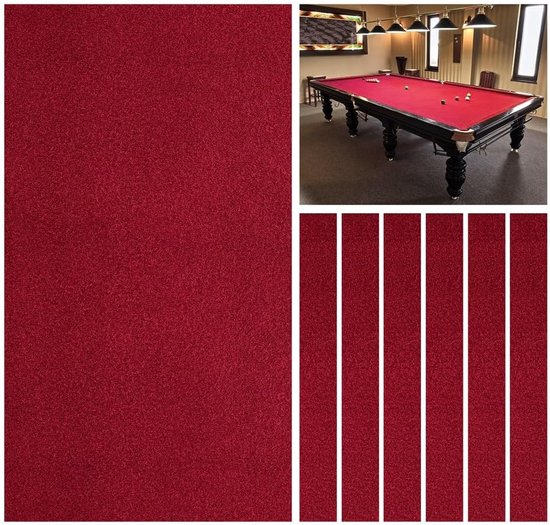 Biljart Vilten Doek - Pooltafel Kleed - Snelle Games - Nylon Vilt Mix - 8ft Tafel - Donkerrood