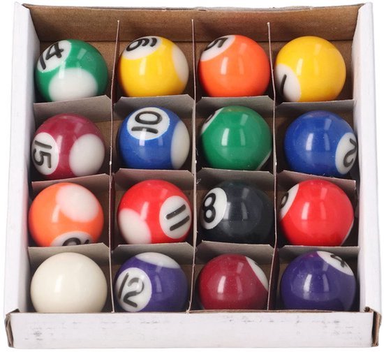 Biljartballen Set - 16 Mini Biljartballen - Hars - Lichtgewicht - Draagbaar - Professioneel Vakmanschap - Poolballen