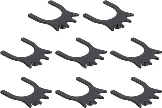 Biljartbrugkop, 8 stuks plastic zwembadkeu stick hoge brugkop, inschuifbare vervangbare keu-accessoires voor pooltafel, zwart