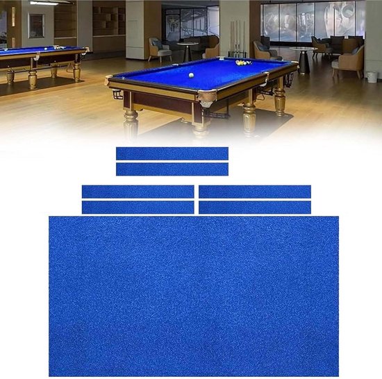 Biljartdoek - Pooltafelkleed Vilt - Indoor Sport Spel - Duurzaam Anti-Kras - 7FT Tafel - Blauw