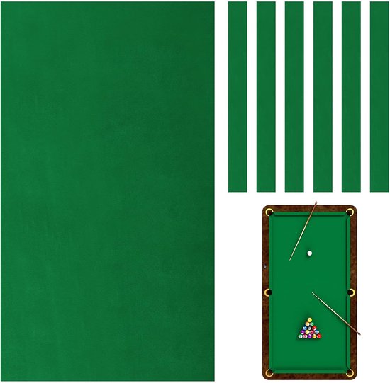Biljartdoek set - Pooltafel vilt - Thuis spelen - Voorgesneden strips - 26 meter - Groen