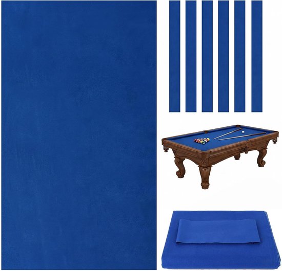 Biljartdoek vilt, geschikt voor standaard biljarttafels van 2,4 m, ooker doek, vilt, biljartbescherming, reserveaccessoires met kussenstrepen voor bars, clubs, hotels enz