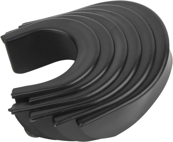 Biljartgat Bekleding - Tafelvoering Set - Biljarttafel Reparatie - Hoogwaardig Rubber - 6 Stuks - Zwart