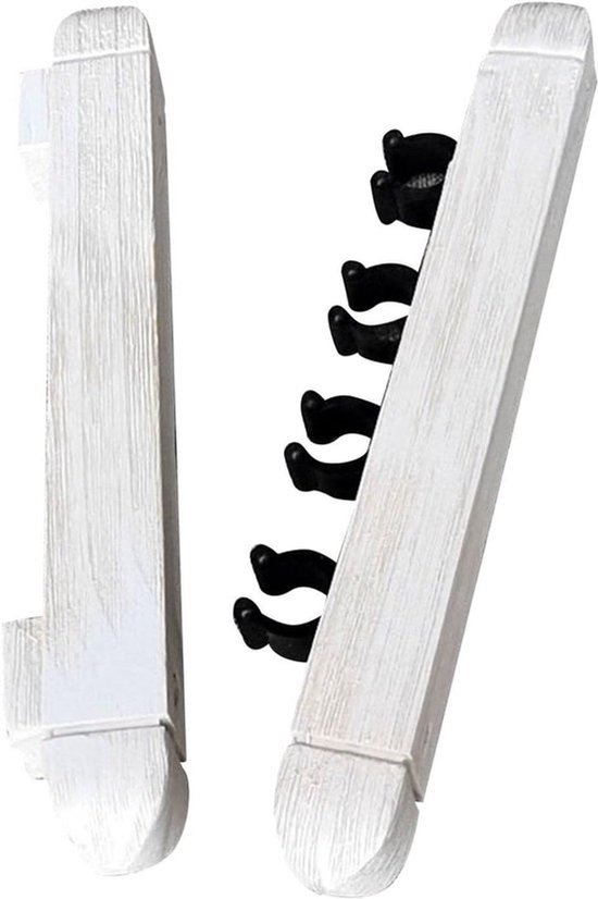 Biljartk rek - Keuhouder voor poolkeu - Organisatie van de biljartkamer - Massief hout - 28 cm - Wit
