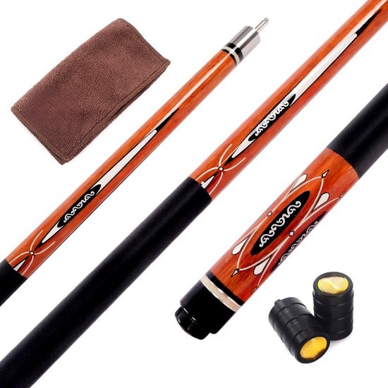 Biljartkeu 145 cm met quick release verbinding en hardhouten schacht 57 inch, 2-delig -Hout