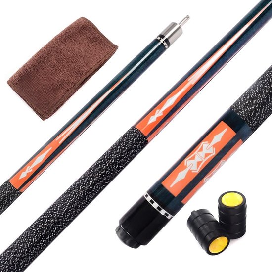 Biljartkeu 145 cm met quick release verbinding en hardhouten schacht 57 inch, 2-delig -Oranje-