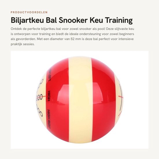 Biljartkeu Bal - Snooker Keu Training - Slijtvaste Pool Bal - Hars Accessoire - Biljartbenodigdheden - Geschikt voor Snooker en Pool