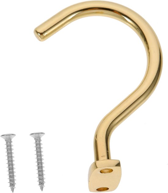 Biljartkeu Haak - Pool Keu Houder - Biljart Keu Ophangen - Stevig Ijzeren Design - 9x6x3.5cm - Goud
