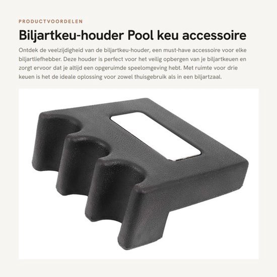 Biljartkeu-houder - 3 Gaten - Hard Plastic - Accessoires - Poolkeu - Stevig en Duurzaam - Keuhouder