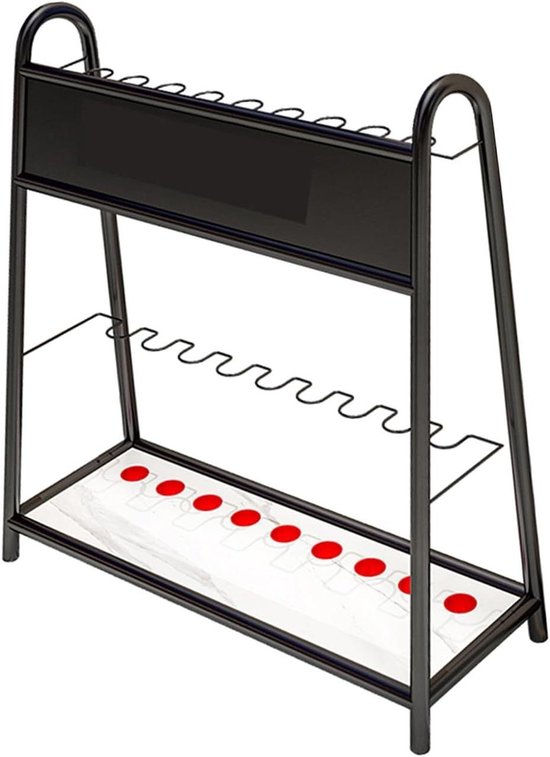 Biljartkeu Houder - Keu Rek - Biljart Opbergen - Vrijstaande Vloerstandaard - 60x25x60cm - Zwart