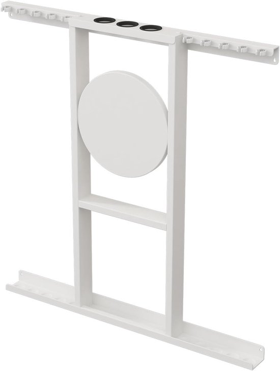 Biljartkeu Houder - Pool Keu Rek - Speelkamer Organisatie - Duurzaam Koolstofstaal - 82x85cm - Wit