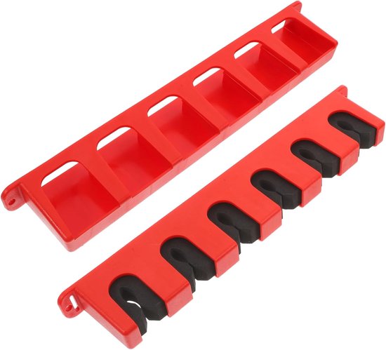 Biljartkeu Houder - Poolstok Standaard - Keu Opslag - Robuuste ABS Constructie - 6 Keu Capaciteit - Rood