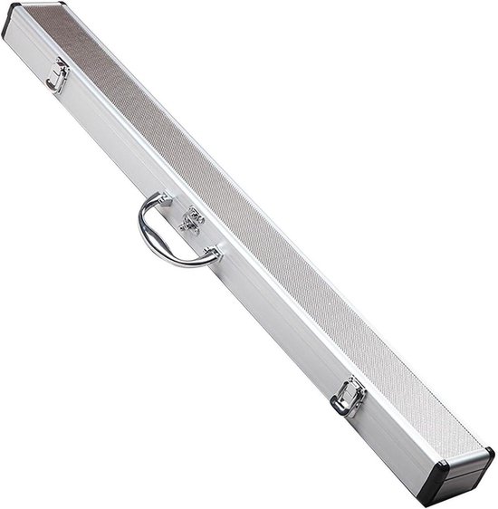 Biljartkeu Koffer - Keu Opberger - Veilig Vervoer - Aluminium Constructie - 82 cm - Zilver
