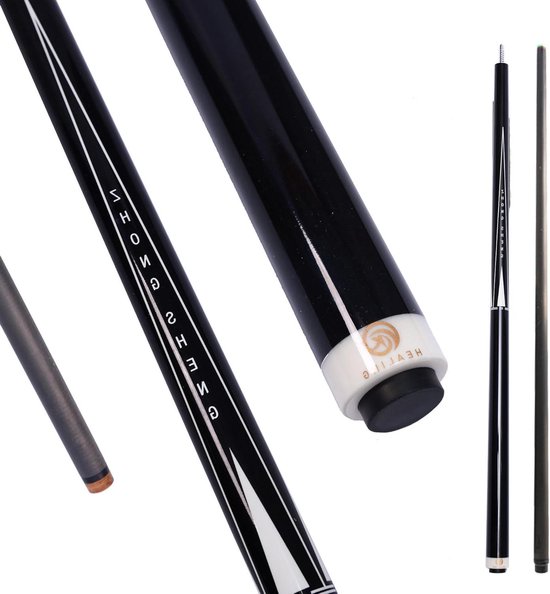 Biljartkeu Koolstofvezel - Poolkeu Snooker - Bal Spel - Precisie Grip - 147 cm - Zwart