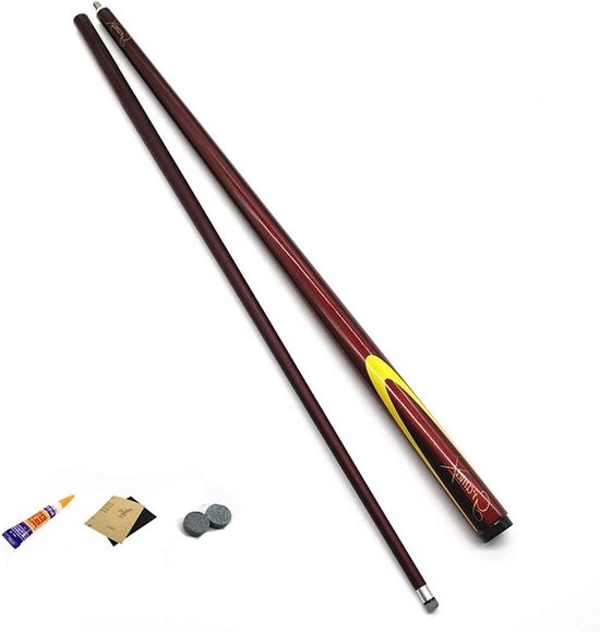 Biljartkeu Koolstofvezel - Snooker Keu - Poolen en Snooker - Handgepolijst Vakmanschap - 145 cm - Wijnrood