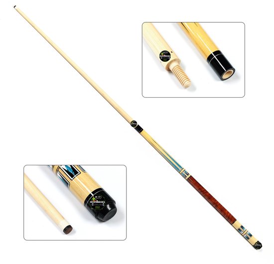 Biljartkeu met houten schroefdraad nummer 3 van Merkloos