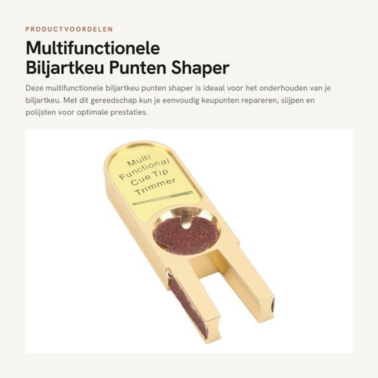 Biljartkeu Multifunctioneel - Biljartkeu Punt Reparatie Tool - Aluminium - Duurzaam - Schuurpapier - Compacte Polijstfunctie - Keu