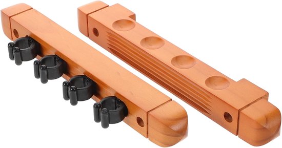 Biljartkeu Muurbevestiging - Poolstok Houder - Keu Opbergen - Hout Materiaal - 4 Gaten - Diverse Kleuren