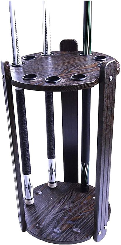 Biljartkeu Opbergrek - Poolkeu Houder - Biljartkamer Organiseren - Vrijstaand Houten Rek - 60 x 33 cm - Zwart