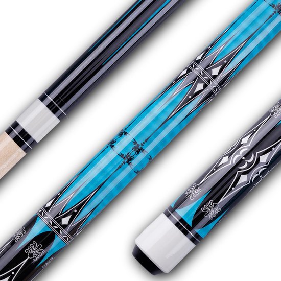 Biljartkeu - Pool cue - Biljart Spelen - Tweedelig design - 147 cm - Blauw